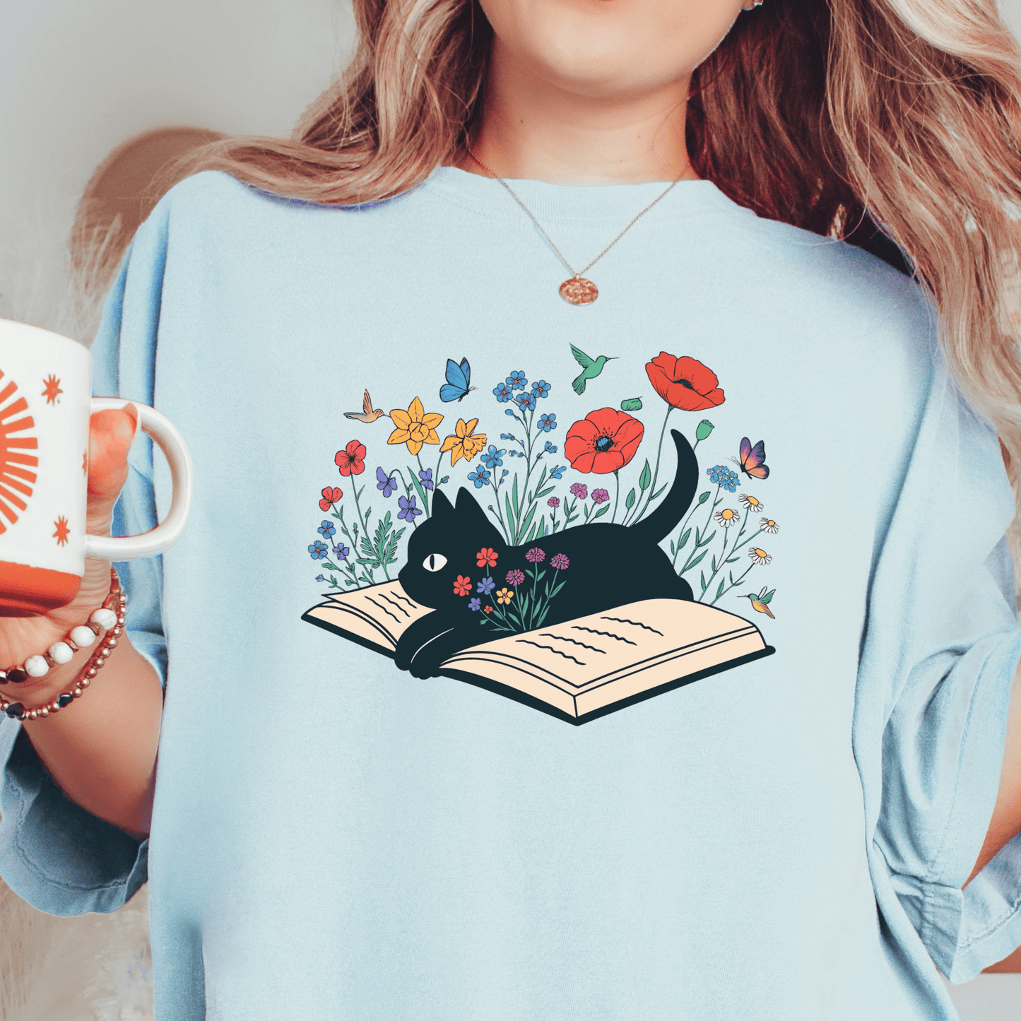 Floral Cat T-shirt