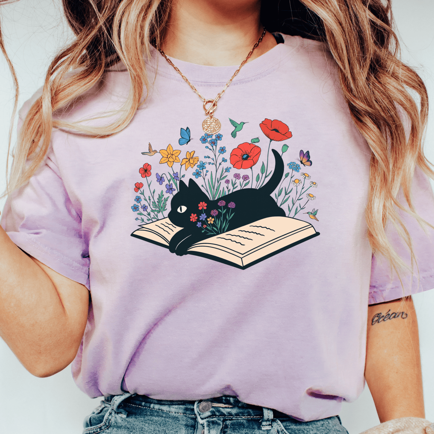Floral Cat T-shirt