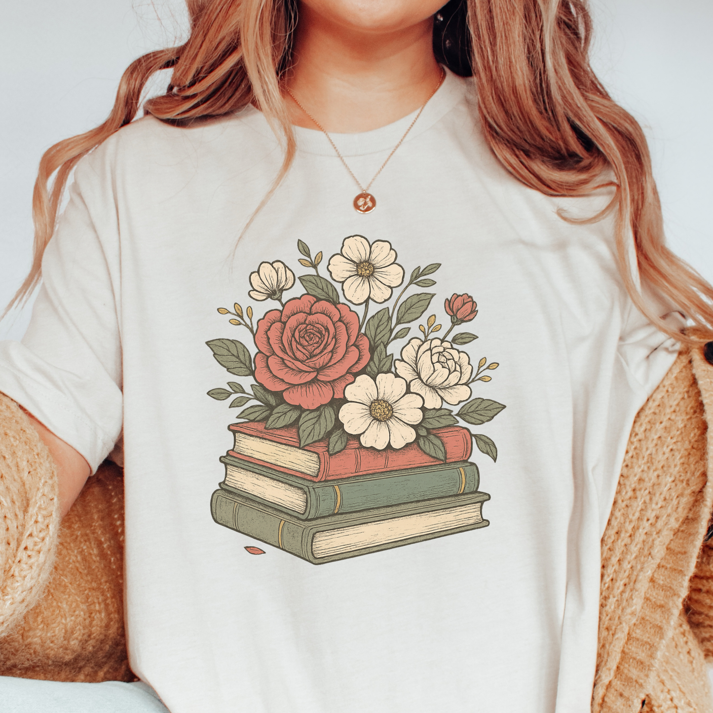 Floral Books T-shirt