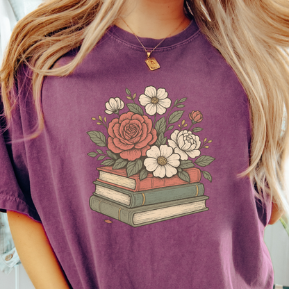 Floral Books T-shirt