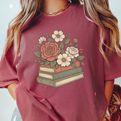 Floral Books T-shirt