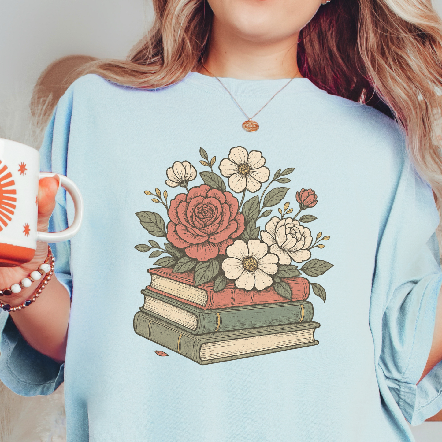 Floral Books T-shirt