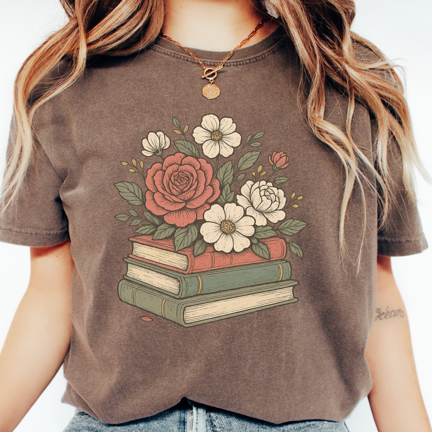 Floral Books T-shirt