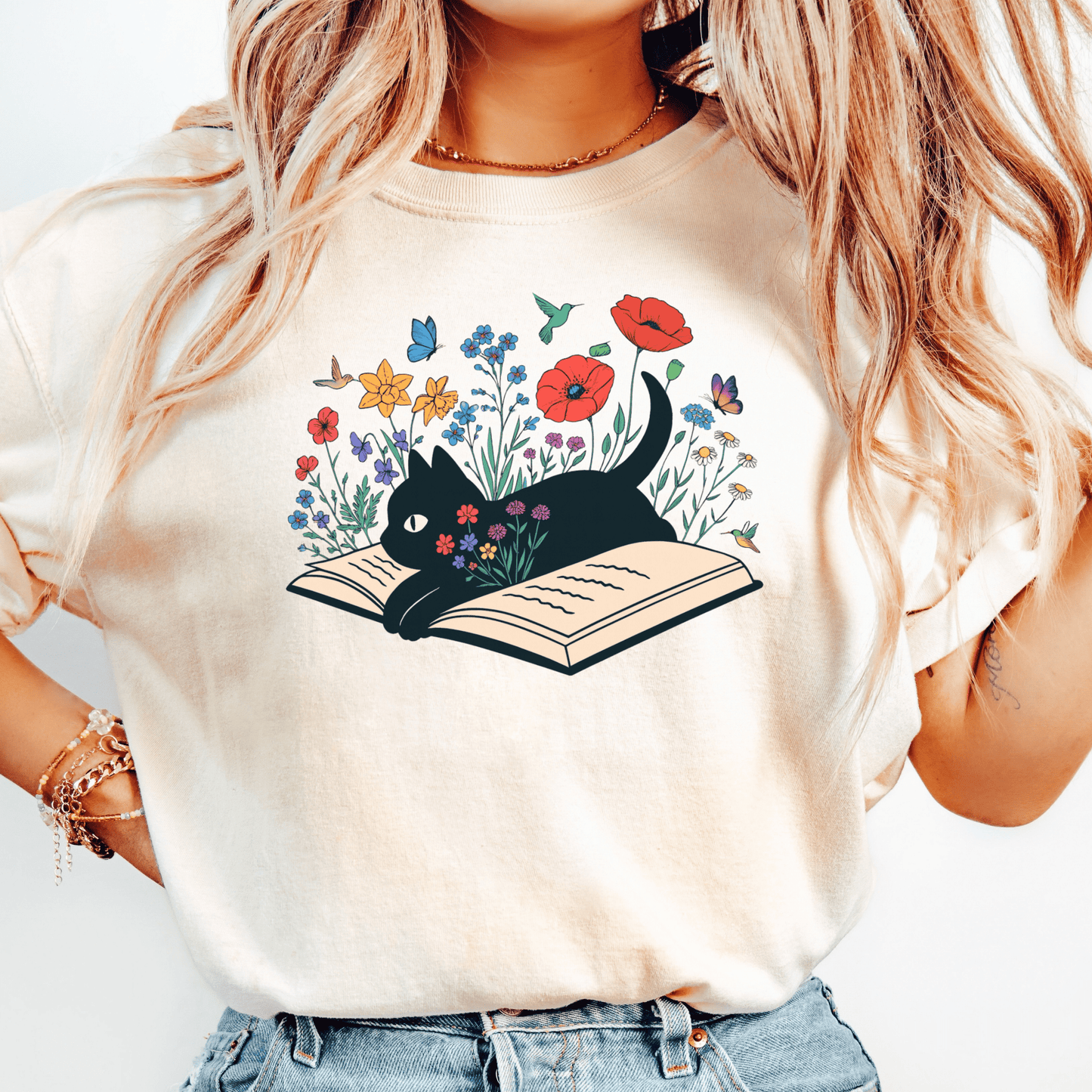 Floral Cat T-shirt