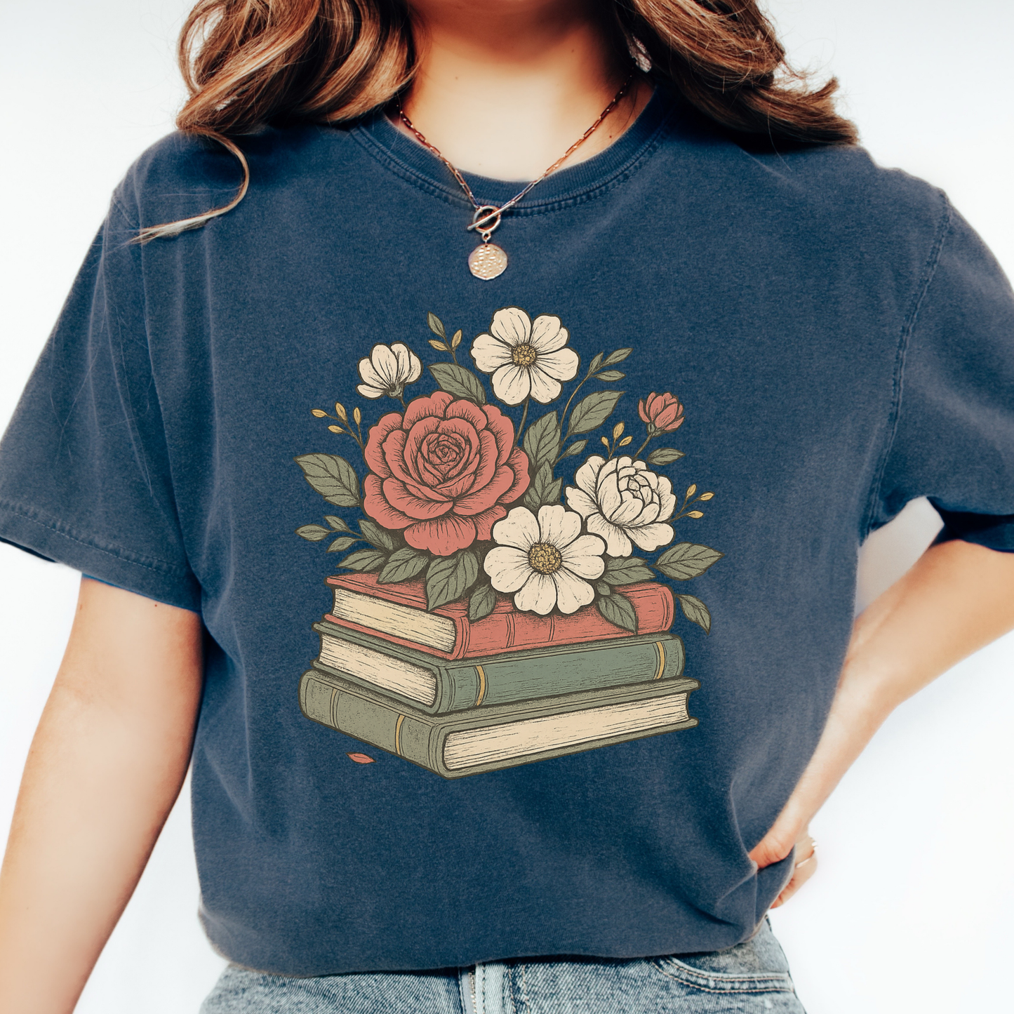Floral Books T-shirt